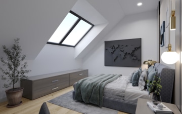 DIETZ: Bauträgergrundstück mit Baugenehmigung für 2 Mehrfamilienhäuser! TOP Lage und S-Bahn-nah! - Schlafzimmer 1 von 2 DG (688091)