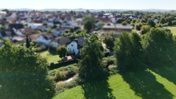 DIETZ: Eindrucksvolles 2-Familienhaus-Anwesen in attraktiven Wohnlage von Klein-Zimmern! - Luftbild Feldrandlage (642081)