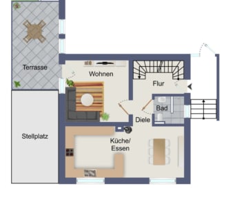 DIETZ: Bezahlbares modernisiertes EFH mit Garage – PV – Klima – Wärmepumpe in Kleestadt! - Grundriss EG (642996)
