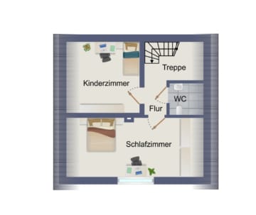 DIETZ: Bezahlbares modernisiertes EFH mit Garage – PV – Klima – Wärmepumpe in Kleestadt! - Grundriss OG (642997)