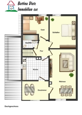 Gut geschnittenes 2-Familienhaus mit Garage, Carport, Garten und Keller! - Grundriss DG (638378)