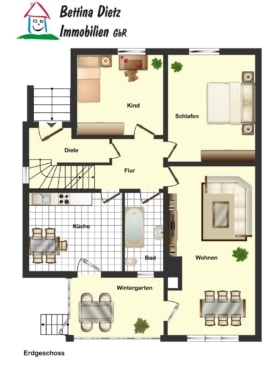 Gut geschnittenes 2-Familienhaus mit Garage, Carport, Garten und Keller! - Grundriss EG (638377)
