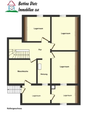 Gut geschnittenes 2-Familienhaus mit Garage, Carport, Garten und Keller! - Grundriss KG (638379)