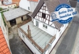 DIETZ: Provisionsfreie, renovierungsbedürftige Doppelhaushälfte mit 55qm Halle in Schaafheim - Luftbild