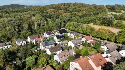 DIETZ: 5-Zimmer-Dachgeschosswohnung mit Garage, Balkon im energetisch sanierten 7FH! Nähe Waldrand! - Waldrand Luftansicht (702768)