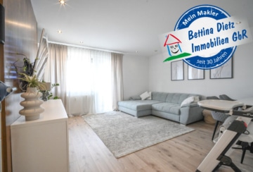 DIETZ: Gepflegte 3-Zimmerwohnung im 2.OG mit Balkon und PKW-Stellplatz in Münster! - Wohnzimmer (667789)