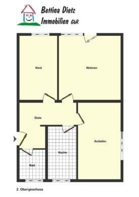 DIETZ: Gepflegte 3-Zimmerwohnung im 2.OG mit Balkon und PKW-Stellplatz in Münster! - Grundriss 2.OG (667813)