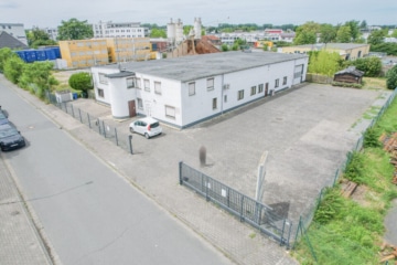 DIETZ: Industriegebäude – Wohnen u. Arbeiten! Große Halle, Büroraum, Stellplätze und Betriebswohnung - Außenansicht (695835)