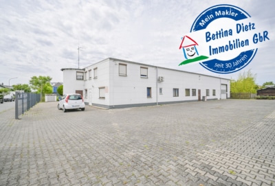 DIETZ: Industriegebäude – Wohnen u. Arbeiten! Große Halle, Büroraum, Stellplätze und Betriebswohnung - Außenbild (696815)
