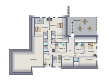 DIETZ: Sanierungsbedürftiges Hotel in idyllischer Waldrandlage von Weiterstadt mit 33 Zimmern! - Grundriss Dachgeschoss (679016)