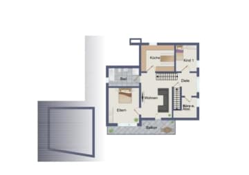 DIETZ: Freiwerdendes, liebevolles 2-Familienhaus-Anwesen in attraktiver Wohnlage von Klein-Zimmern! - Grundriss Obergeschoss (653778)