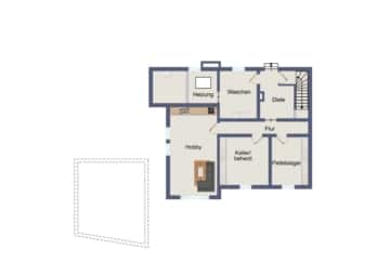 DIETZ: Freiwerdendes, liebevolles 2-Familienhaus-Anwesen in attraktiver Wohnlage von Klein-Zimmern! - Grundriss Kellergeschoss (653780)