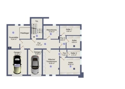 DIETZ: Größer als manches Haus! 4-Zimmer-Erdgeschosswohnung – 3-fach-Verglasung – Pelletsheizung - Grundriss KG (700782)