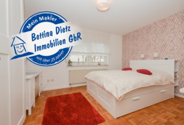 DIETZ: Voll-möblierte 2-Zimmer-Terrassenwohnung mit barrierefreier Dusche in ruhiger Lage – Münster! - Schlafzimmer 1 von 1 (658099)