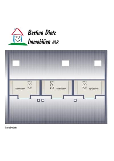 DIETZ: 6 Reihenhausgrundstücke mit Baugenehmigungen im neuen Babenhäuser Wohnquartier Kaisergärten! - Grundriss Spitzboden (698507)