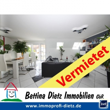 **VERMIETET**DIETZ: Ein kleiner Palast mit großem Wohnzimmer, offener Küche, 2 Bäder, sonnigem Balkon u.u.u., 64832 Babenhausen, Maisonettewohnung