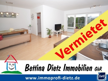 **VERMIETET**DIETZ: 2 Zimmer-Wohnung mit 2 Balkonen – ruhige Randlage von Dieburg – neues Tageslichtbad, 64807 Dieburg, Etagenwohnung